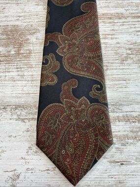 Vintage 90s Kuppenheimer Premiere Edition Silk Neck Tie Oversized Paisley Italy